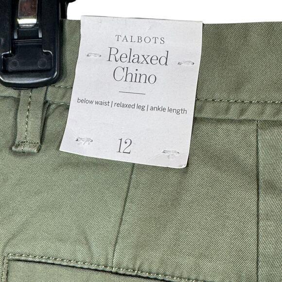 Talbots SZ 12 Relaxed Chino Ankle Pants Stretch Relaxed Leg Hi-Rise Zip-Fly New - Picture 6 of 9